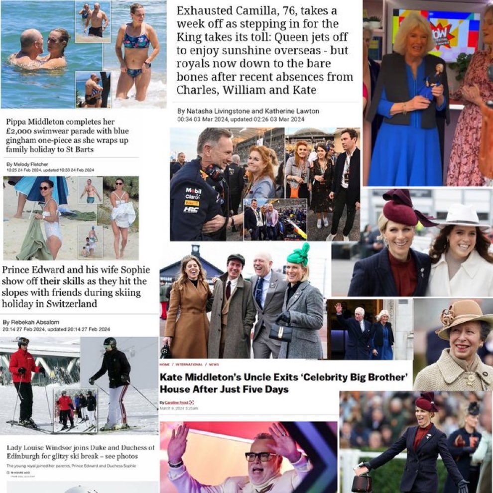 @RoyalDickie Yes, we all saw just how concerned Pippa was for Kate when she jetted off to the Caribbean to show off her swimming togs, and you can see the concern etched on the faces of all the other royals from the stress of worrying about her whilst out in Bahrain and the Swiss Alps!!! 🤦🏻‍♀️