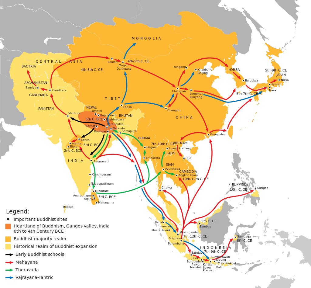 🧘 Spread of Buddhism from India