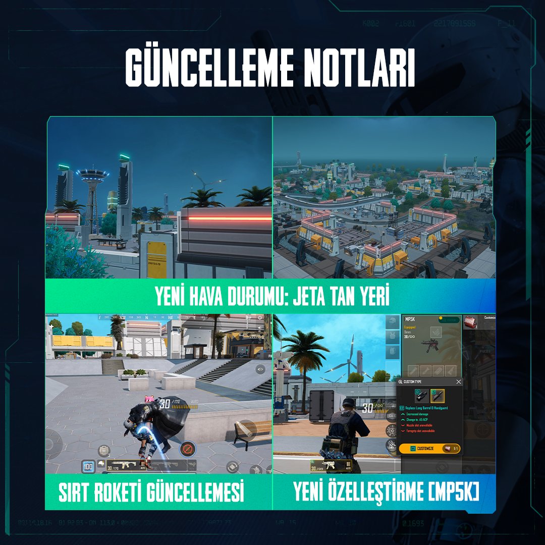 TR_NEWSTATE's tweet photo. 🌇 Sabahın ilk ışıklarında kıyasıya mücadele!
⚔️ Sırt roketini kuşan ve tan ağarırken zafere ulaşan sen ol! ✈️
🔍 Güncelleme notlarına hemen göz at: https://t.co/O3rhDd7MZZ https://t.co/T5D7JqzqZx