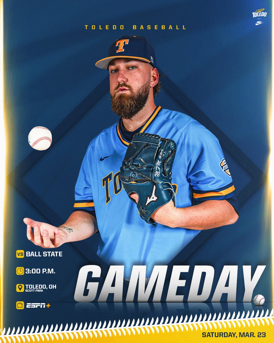ToledoBaseball's tweet photo. 𝙂𝙖𝙢𝙚 𝘿𝙖𝙮 ❗️ 

🆚: @BallStateBB 
🕒:  3:00 p.m. 
🏟️: Scott Park (Toledo, Ohio)
📺: ESPN+ (https://t.co/XtaTlU5FrK)
 📊: https://t.co/01xnoi1ED4 https://t.co/jLfMiwH9je