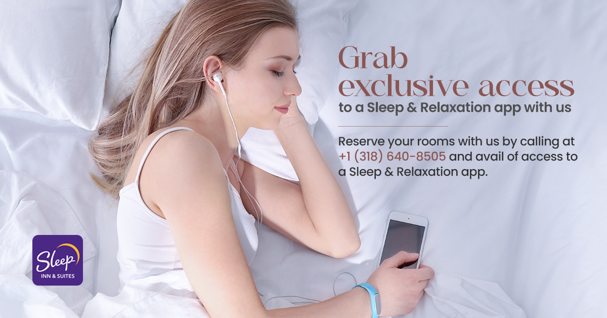 Unlock ultimate relaxation with Sleep Inn &amp; Suites, Pineville, and gain access to a Sleep &amp; Relaxation app. Dive into serene sleep experiences tailored to your preferences, featuring calming sounds and guided meditations.

For more details visit: bit.ly/3Hp42wS

#hotel
