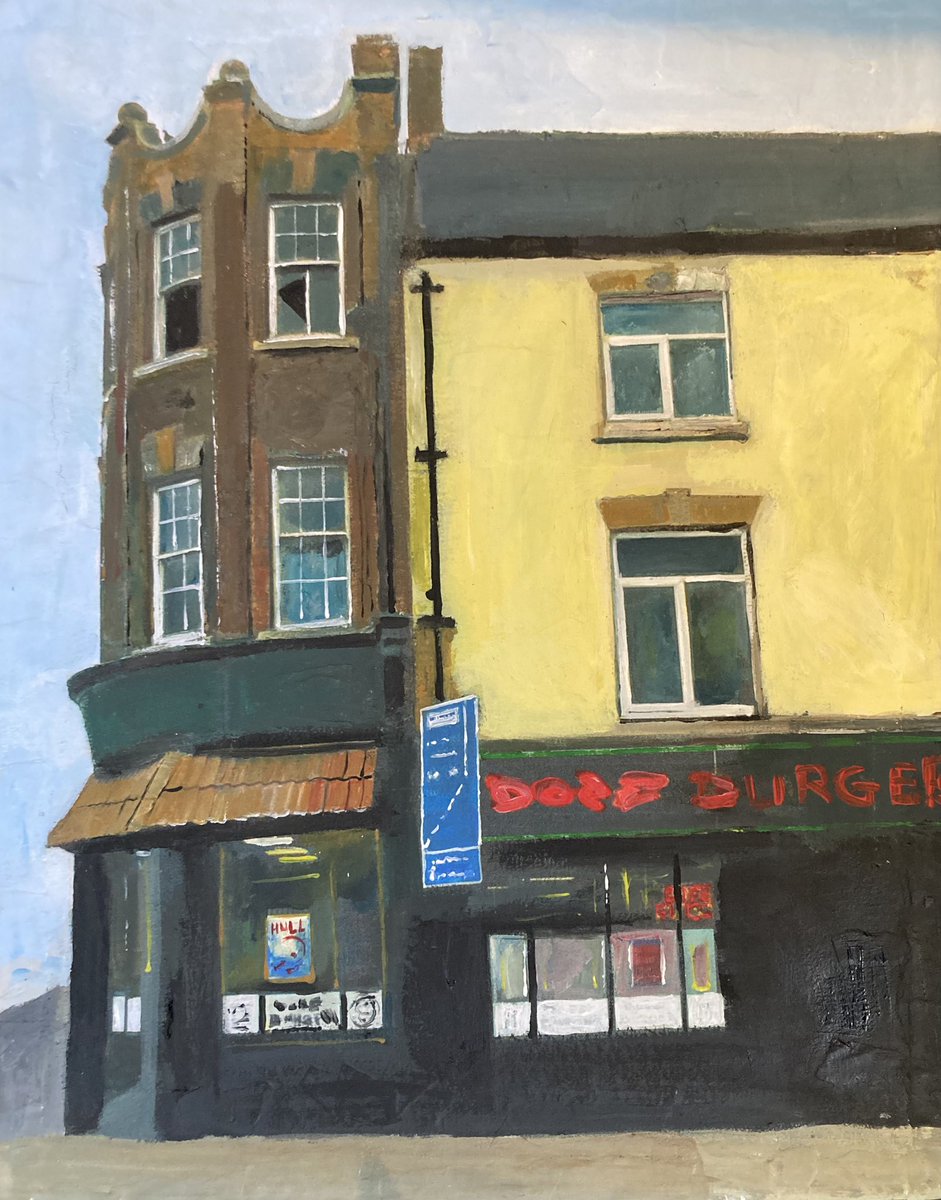 Latest work. “Corner of Witham, Hull” #art #artwork #painting Ask me for more information on prices and about prints and postcards etc #hull #hullart