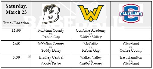Updated Joe Adams Invitational Schedule