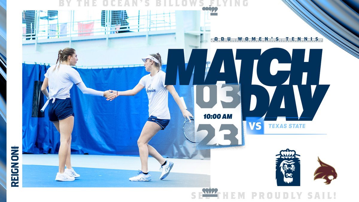 It's an early morning start for the Monarchs hosting Texas State today at 10 a.m. at Folkes-Stevens Tennis Center 🆚 - Texas State 🕕 - 10 a.m. 📍 - Folkes-Stevens Tennis Center/Norfolk 📊 - tinyurl.com/mr2mw6fe 📺 - tinyurl.com/d5uw7462 #ODUSports | #Monarchs | #ReignOn