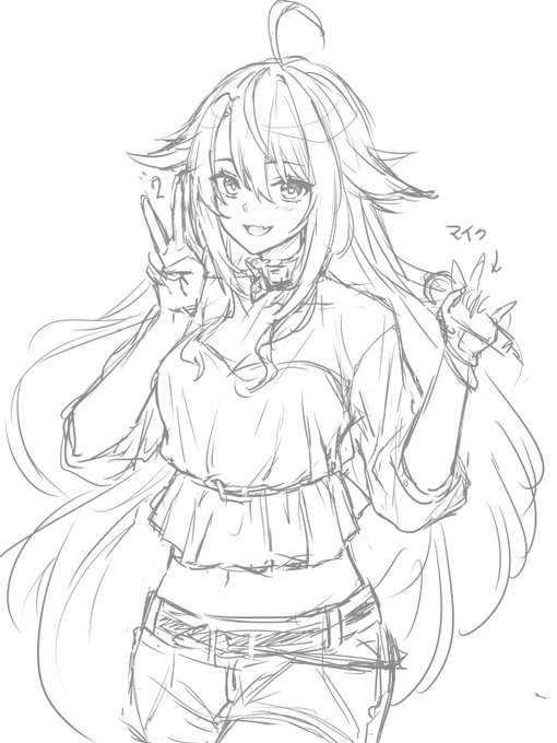 下書き→カラーラフ→完成
#ずみ絵 