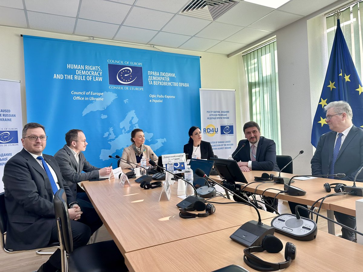 Dominique Hasler (@dominiquehasler) on Twitter photo It was my honour to attend the inauguration of the <a href="/RD4U_claims/">Register of Damage for Ukraine (RD4U)</a> Satellite Office in Kyiv 🇺🇦 in my capacity as President of the <a href="/CoE/">Council of Europe</a> Committee of Ministers. The Register constitutes a critical first step towards ensuring accountability for the Russian aggression against #Ukraine. It was my honour to attend the inauguration of the <a href="/RD4U_claims/">Register of Damage for Ukraine (RD4U)</a> Satellite Office in Kyiv 🇺🇦 in my capacity as President of the <a href="/CoE/">Council of Europe</a> Committee of Ministers. The Register constitutes a critical first step towards ensuring accountability for the Russian aggression against #Ukraine.