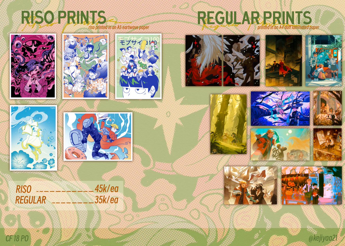kejiyaa21's tweet photo. (1/5)
[shares are appriciated!!]
here's my current catalogue for cf18! 

☆ PO Period: 23 Mar - 7 Apr
☆ link: https://t.co/yXGcjl4MDz
☆ Pick up and shipping ok!
☆ 🌍 GO DM first please!
☆ Originals, Trigun, WHA, MP100, JJK, Genshin, and more below!

#comifuro18 #cf18 https://t.co/BVcKluQsCA