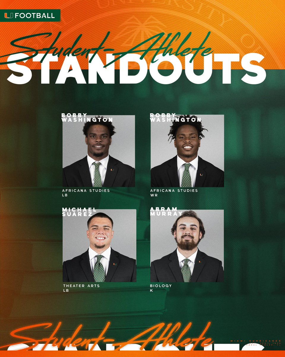 Shout out to these four Canes for their recent hard work in the classroom 💪 #GoCanes