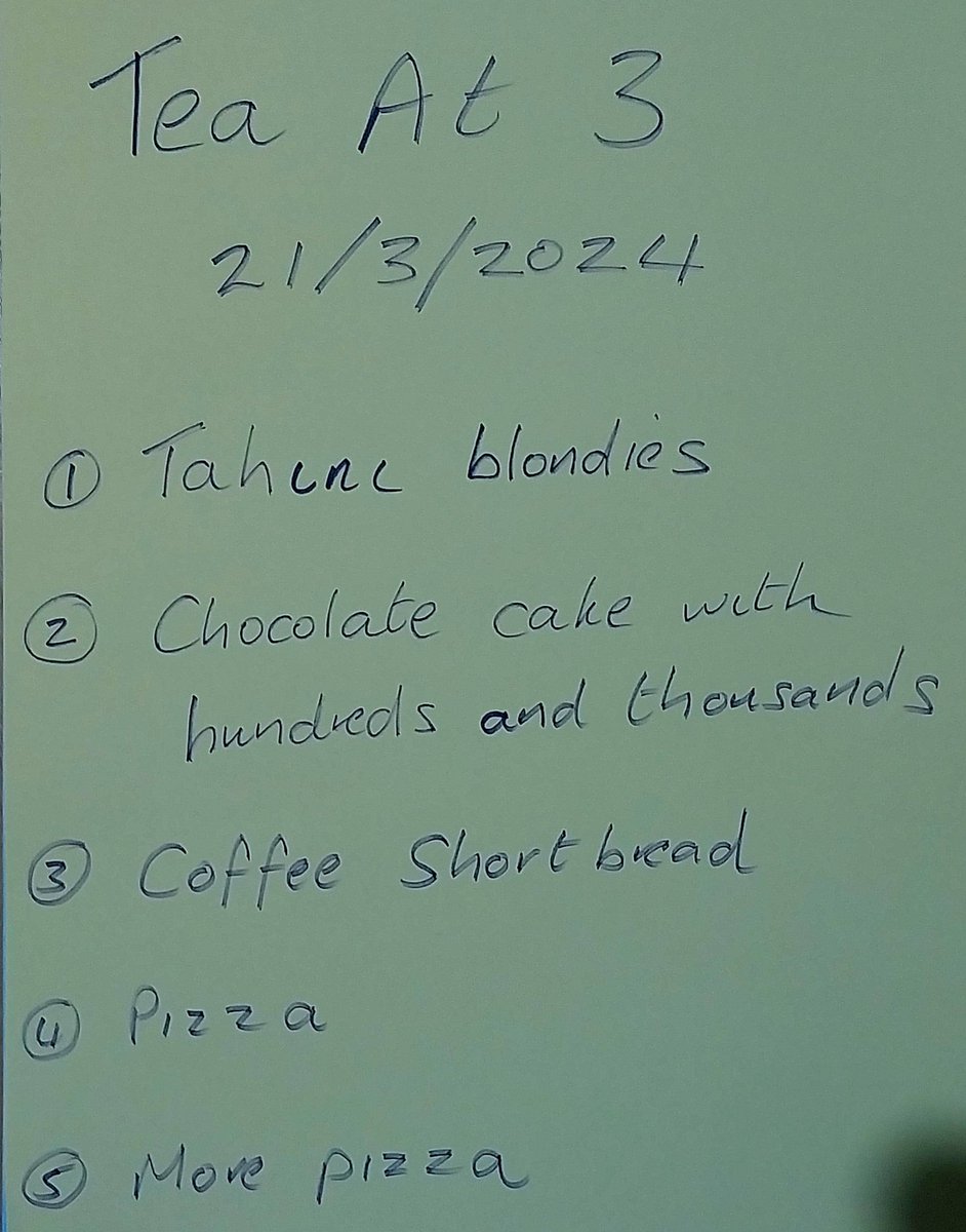heidi_ed's tweet photo. So much #Cake and #Pizza at this week's #TeaAt3. Good job we've started a #TakeAway option for anyone who is fasting and/or not able to take a pause for a few minutes.
It all disappeared in just over 1/2 hr.
Me and Elisha, my #PartnerInCake, will have to get baking for next week. https://t.co/EEIvh1gbio