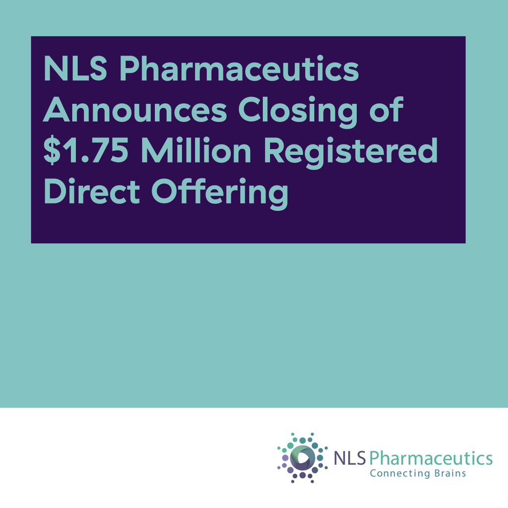 NLS issued 7M shares at $0.25/share, raising $1.75M with H.C. Wainwright &amp; Co. as exclusive placement agent. Funds to advance innovative CNS disorder therapies.

Full article: rb.gy/c4vew3

#nlspharmaceutics $NLSP