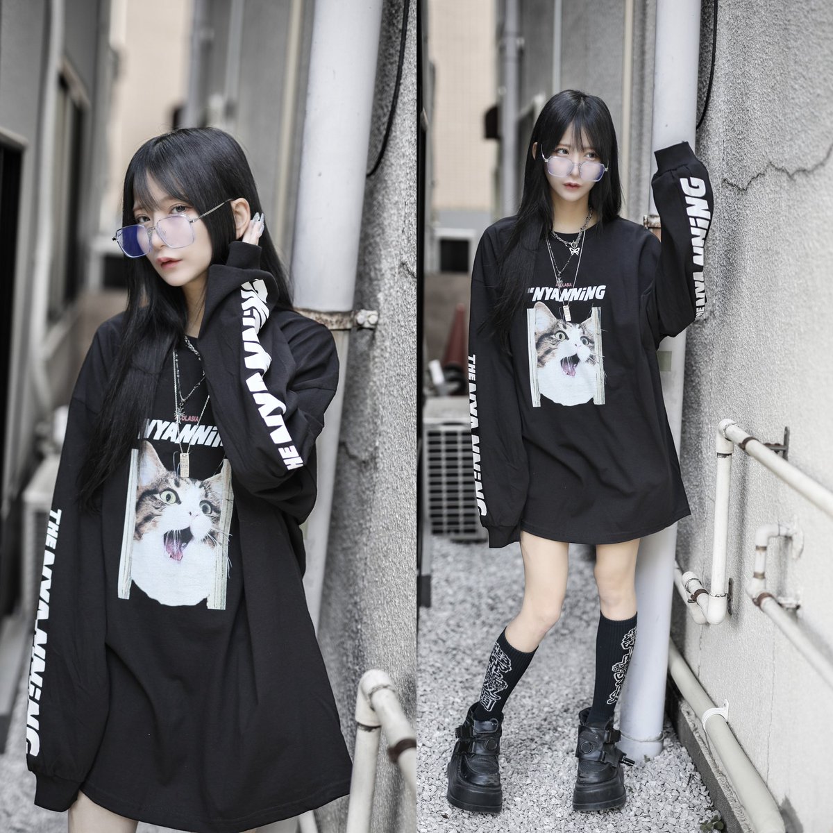 _acOlaSia_'s tweet photo. 😱acOlaSia 新作😱
【プレゼント企画】

応募方法:フォロー&amp;リポスト

😱NYANNING L/S😱計2名様に

※サイズ→M/L/XL/XXL 
カラー→ブラック/ホワイト
サイズ・カラー　選択可

〆切:3/29 https://t.co/5HDSoD54u2