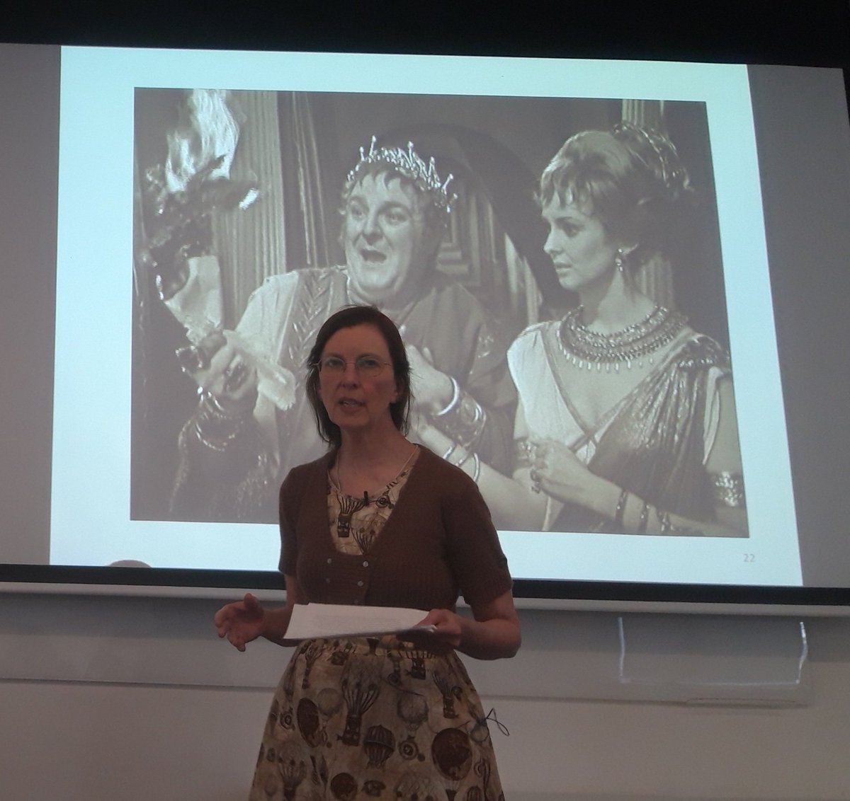 #ca2024 Having great fun chairing the panel Dr Who in the Ancientverse - here's Carey Fleiner on Nero in 'The Romans' (1965).