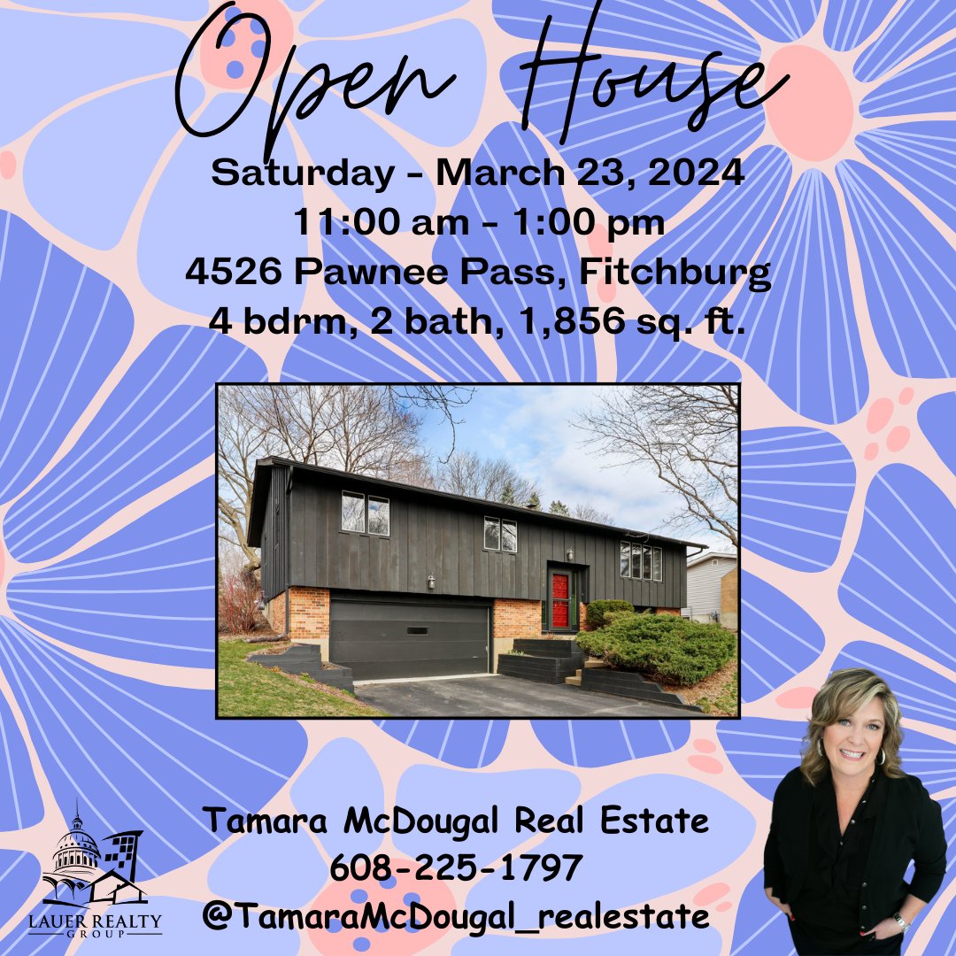 OPEN HOUSE TODAY - SATURDAY, MARCH 23
11:00 AM-1:00 PM
4526 PAWNEE PASS, FITCHBURG - $349,900

#tamaramcdougalrealestate #tamarasellsmadison #SOLD #madisonwi #homes #listwithme #seller #LRG #houseexpert #sellingagent #listingagent #openhouse #veronaschools #fitchburgwi