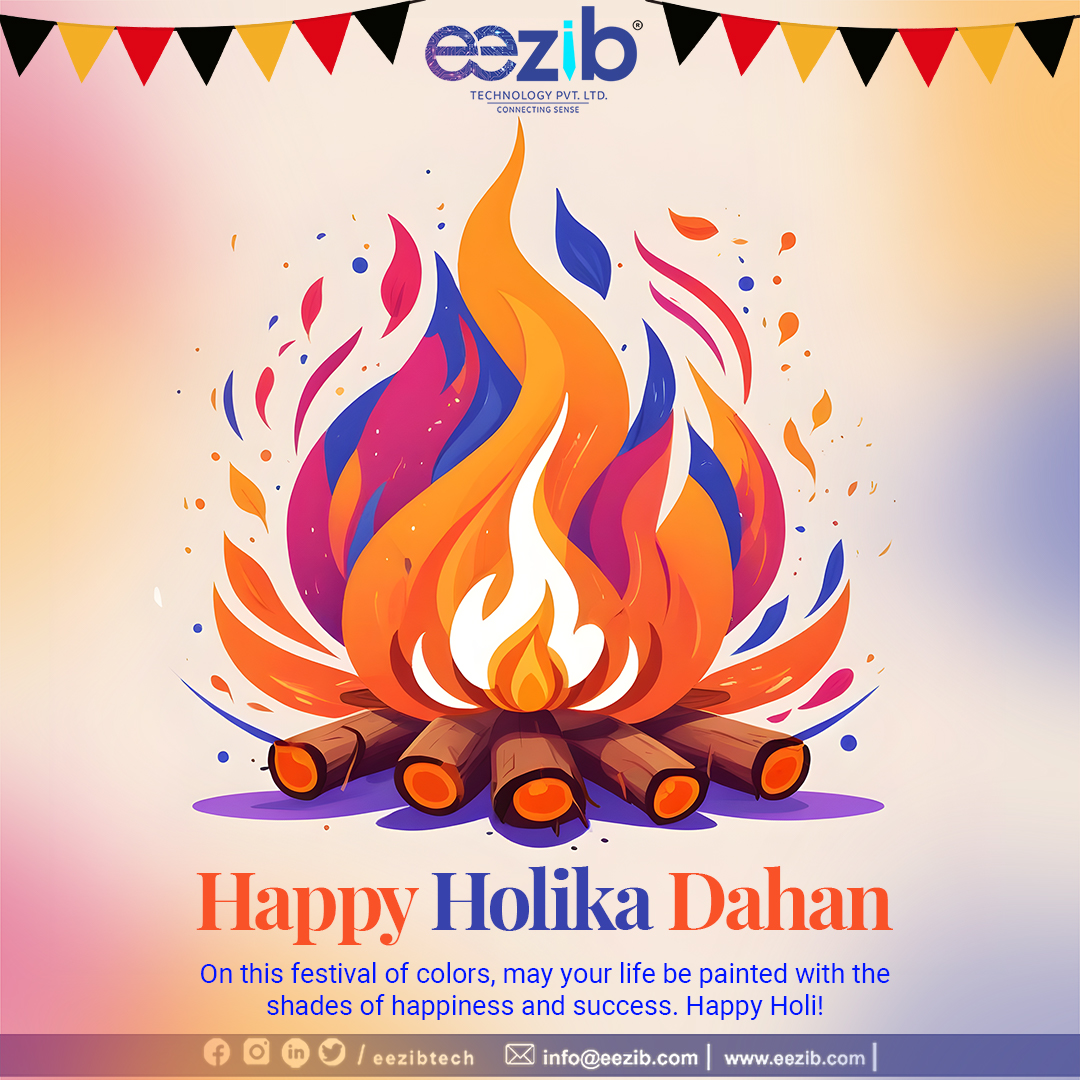 eezibtech's tweet photo. "Let the flames of Holika Dahan burn away all negativity and fill your life with positivity and joy."

Learn More: https://t.co/sziNqlkSNY
Visit-Us at: https://t.co/J7riWXrUkv
For consultation: Info@eezib.com
#HolikaDahan #HoliCelebration #FestivalOfColors #HolikaBonfire https://t.co/JTjZRNqQ6a