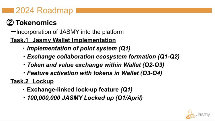 #Jasmy's 2024 Roadmap is here! Very important information about the value of $Jasmy Coin below! Please read if you are investing in the token. 👇 There was one question from the recent telegram AMA I asked regarding how we can expect the intrinsic value of Jasmy to be reflected…