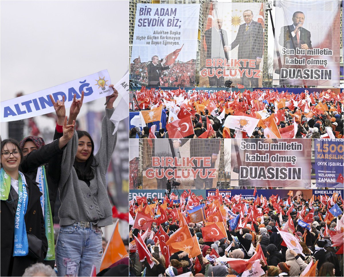 'Sen bu milletin kabul olmuş duasısın.' 'Bir adam sevdik biz. Allah'tan başka hiçbir güçten korkmayan ve boyun eğmeyen.' Cumhurbaşkanı Recep Tayyip Erdoğan'ın katılımıyla Başkent Millet Bahçesi'nde düzenlenen AK Parti Büyük Ankara Mitingi'nden kareler. . . ❤️