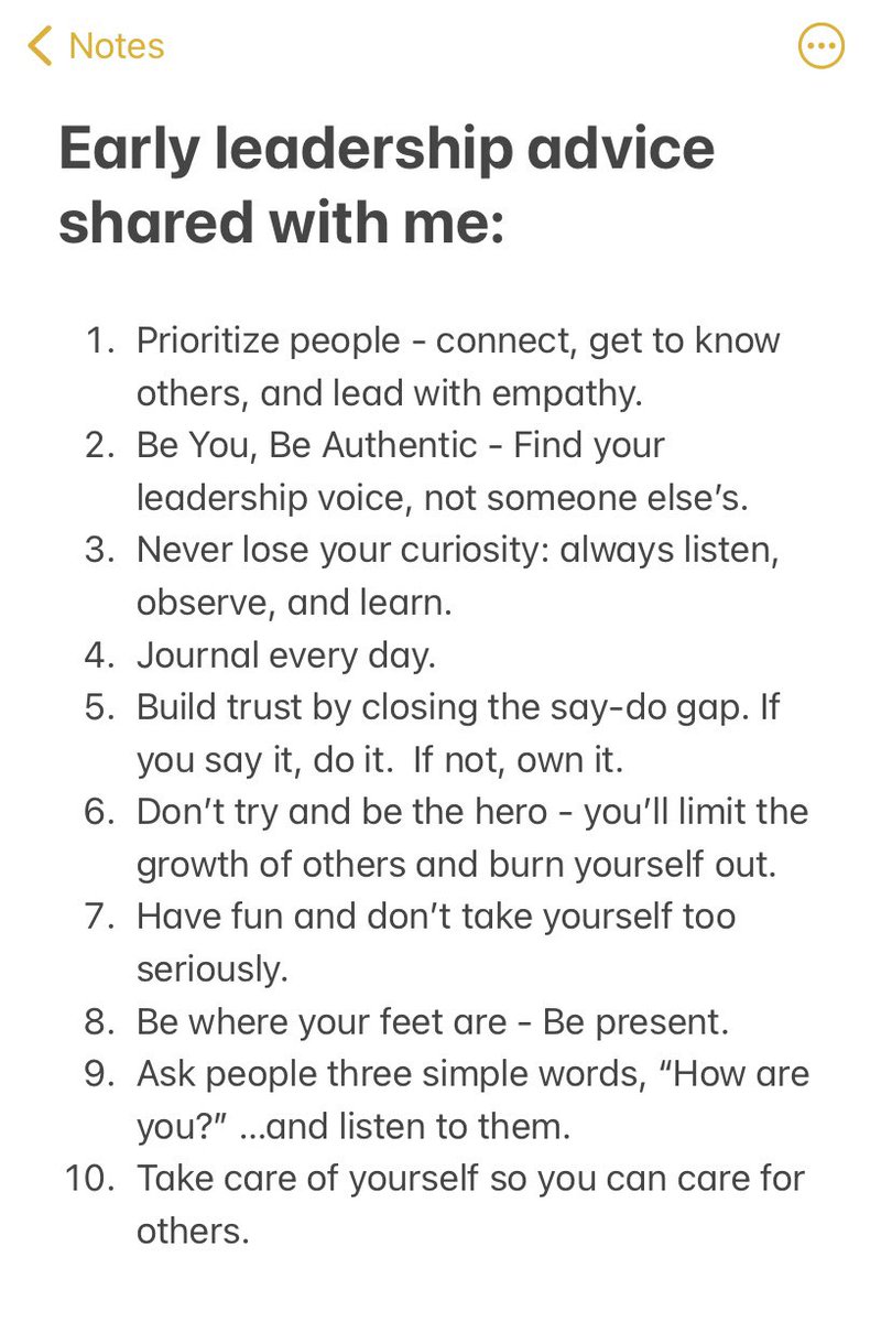 Early leadership advice shared with me👇🏻

What stands out to you? 

What would you add?