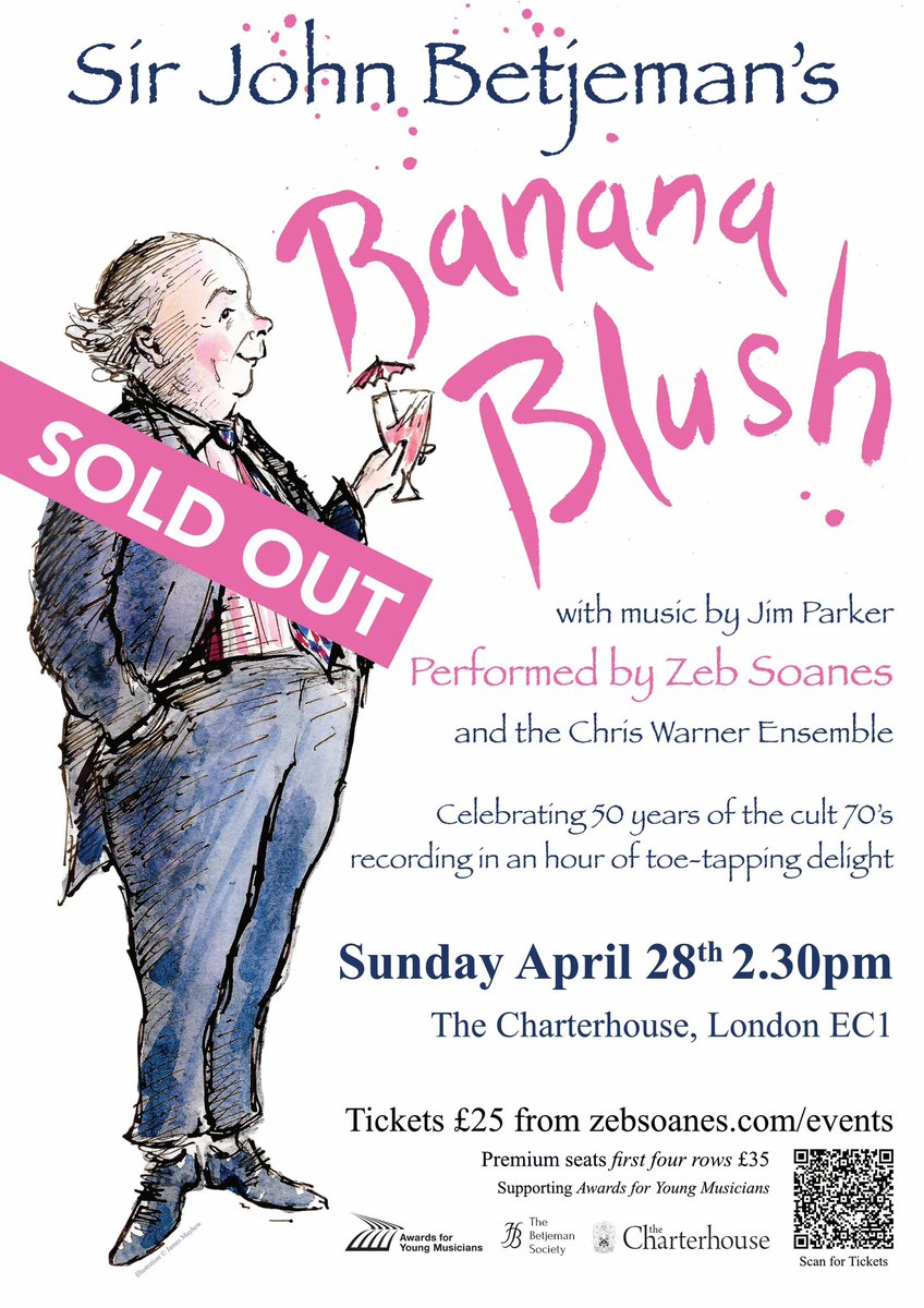 Delighted that our 50th anniversary concert of BANANA BLUSH at @CharterhouseEC1 has sold out a month before! There is a waiting list for any returns at zebsoanes.com/events and another chance to see it at St. Edmundsbury Cathedral @stedscath on Friday October 25th.