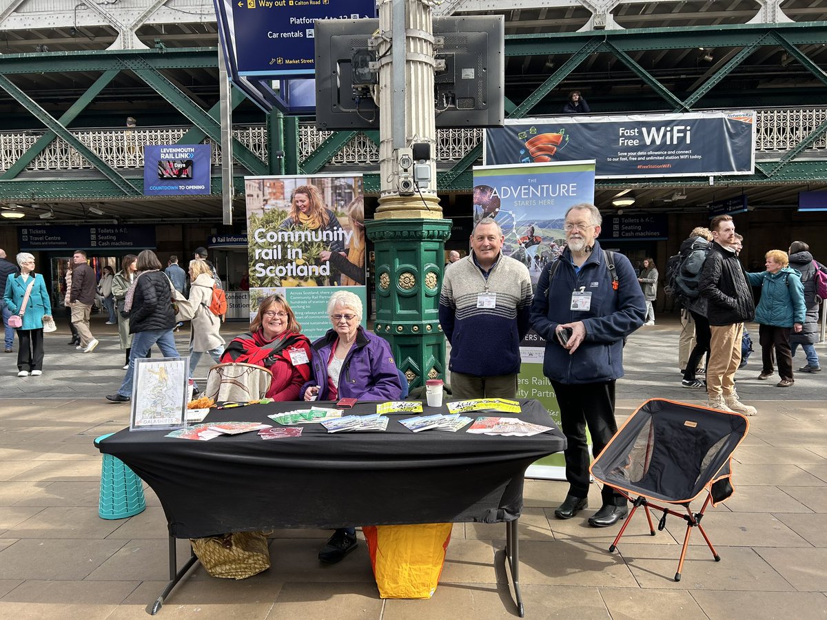 CommRailGeekery's tweet image. Stitching event @ Waverley today with @RailBorders & @susanmfinlayson. People from all around the world, including Queen Camilla, have added stitches to the Borders Railway Tapestry Panel to be displayed @ Galashiels Transport Interchange. @CrossCountryUK @ScotRail #communityrail