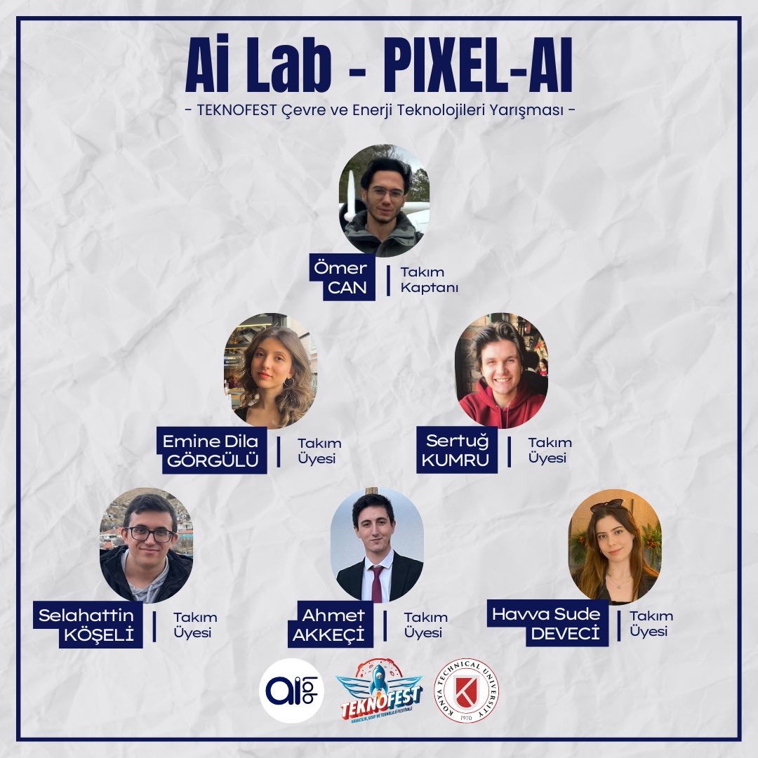 ⁦<a href="/teknofest/">TEKNOFEST</a>⁩ Çevre ve Enerji Teknolojileri Yarışması takımımız PIXEL-AI ve üyeleri...🌟
⁦⁦<a href="/KTUNEDU/">Konya Teknik Üniversitesi (KTÜN)</a>⁩