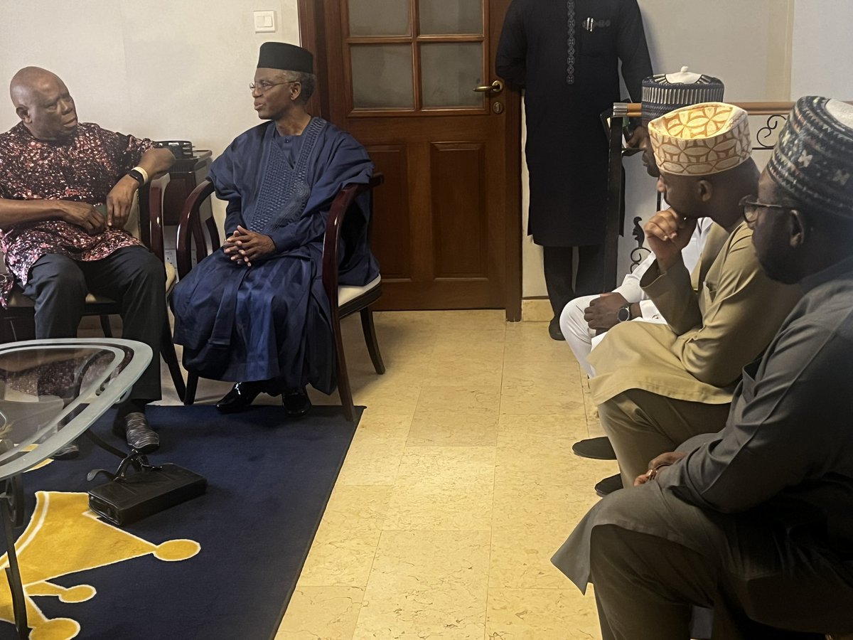 Malam Nasir @elrufai’s condolence visit to the parents of Herbert Wigwe today in Lagos.