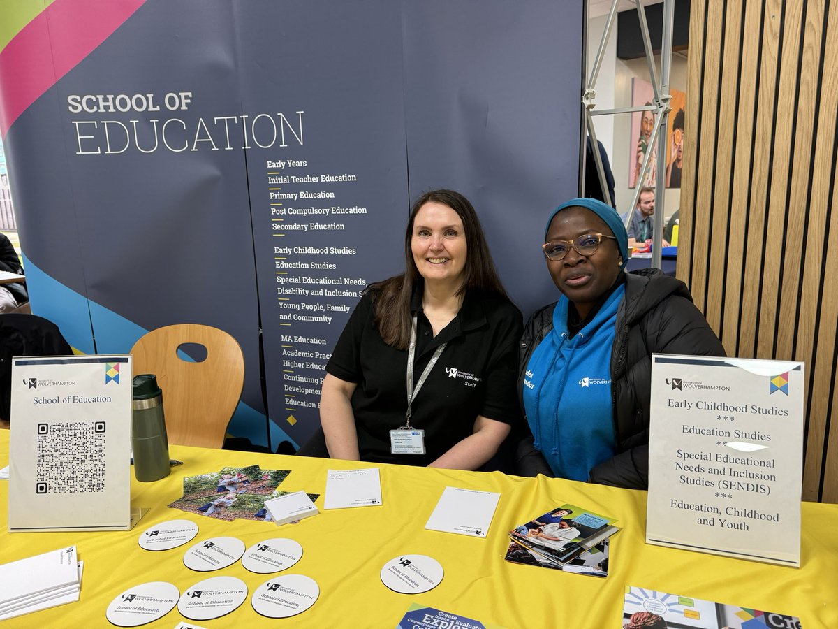 Looking forward to meeting you today. Come and talk to us about next steps to your MA in Education @wlv_education