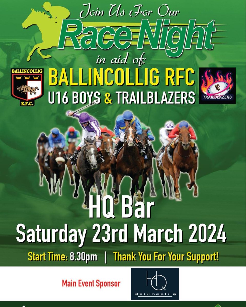 Tonight at 8:30pm in the HQ Bar in Ballincollig! Big support needed!