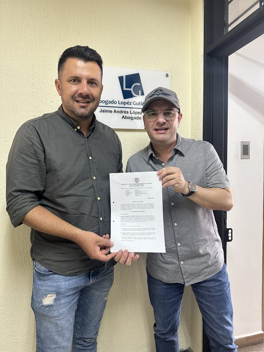 jandreslg's tweet photo. #SentenciaFavorable 📜 Hemos sido notificados por parte del Tribunal Adtivo del Quindio del fallo a favor de Andrés Osorio Concejal del Mpio de Montenegro Q por el @PartidoLiberal, quien fue demandado en nulidad electoral; #ClientesSatisfechos #PerderNoEsUnaOpción #Avanzamos https://t.co/8I25i2fLNF