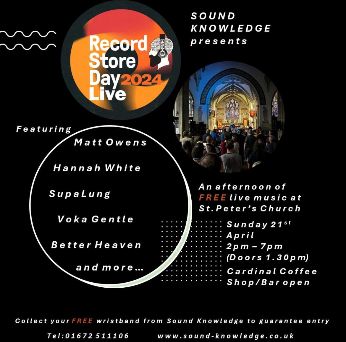 So on #RecordStoreDay I’m ecstatic to be playing with The DVP on this epic @SoundKnowledge_ event 4 a #FREE IN! Always stoked to be on the bill with @songsbyhannah & @wearesupalung & loads more great acts besides! @americanaUK #marlborough @SongwritingMag @thegrapesbath