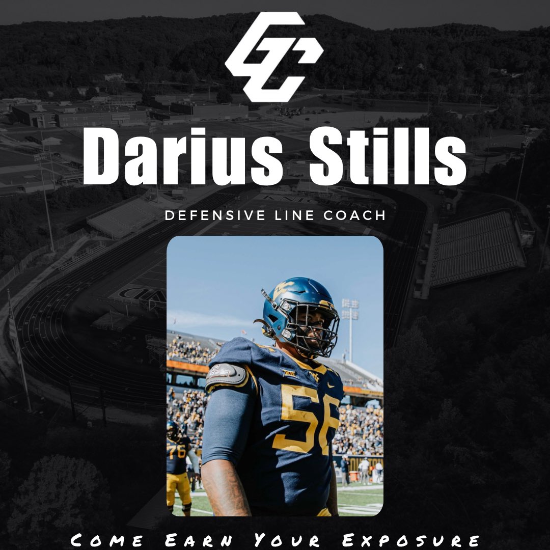Excited to have @DariusStills56 helping coach the defensive line at this year's camp! Had to bring out one of the best to come through the state💯. Come earn your exposure on May 11th!!🔥 @GCOHCampSeries @toby_lux @Spotlight39_Pod @Coach3Gaines @PrepRedzoneWV @WESLEYBROWNSR