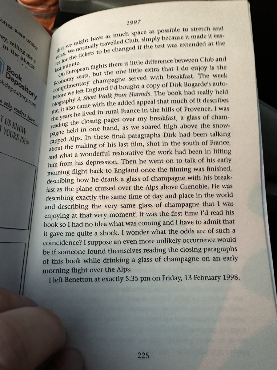 DuxDrive's tweet photo. @MrSteveMatchett i am not drinking a glass of champagne or flying above the Alps, but just left this morning from ski vacation at Savoie the French Alps and finished this amazing book on the way home to Macedonia. #f1 #mechanicstale #benetton #stevematchett https://t.co/Y9MrGDsvRo