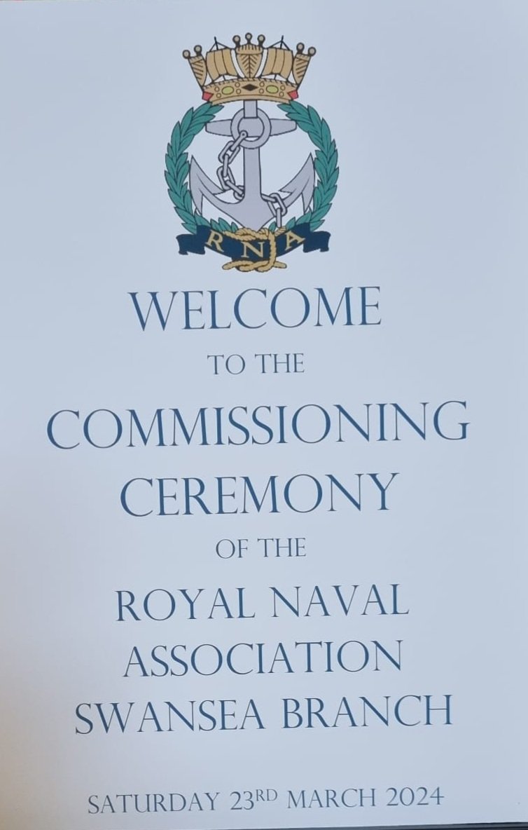 Today, the Royal Naval Association Swansea Branch was commissioned by the Lord Lieutenant of West Glamorgan. Over 100 guests attended the ceremony, including representatives from @SwanseaCouncil, @NPTCouncil and members of HMS CAMBRIA Ships Company. @RNReserve @RNinWales