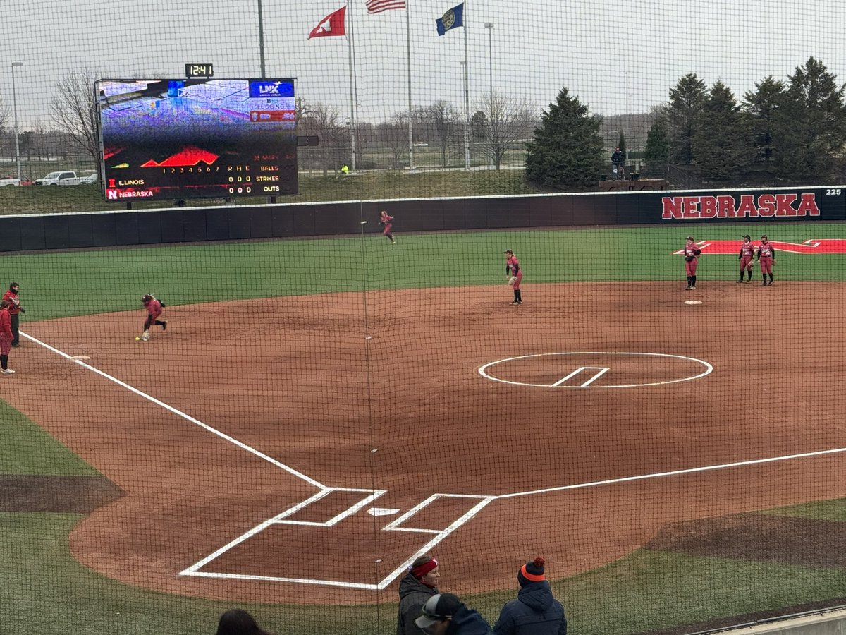 Looking forward to my first home event with @HuskerSoftball amidst a few snowflakes