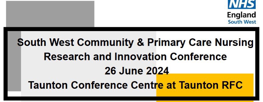 Are you a primary care or community nurse in the South West, would you like to know more about research? Come to our free conference use this link to book a space. events.england.nhs.uk/events/south-w… @EMMA_HAN @RCNGPNForum @RCNANPForum @RCNDNForum @TheQNI @ejhoverd @NursingSra