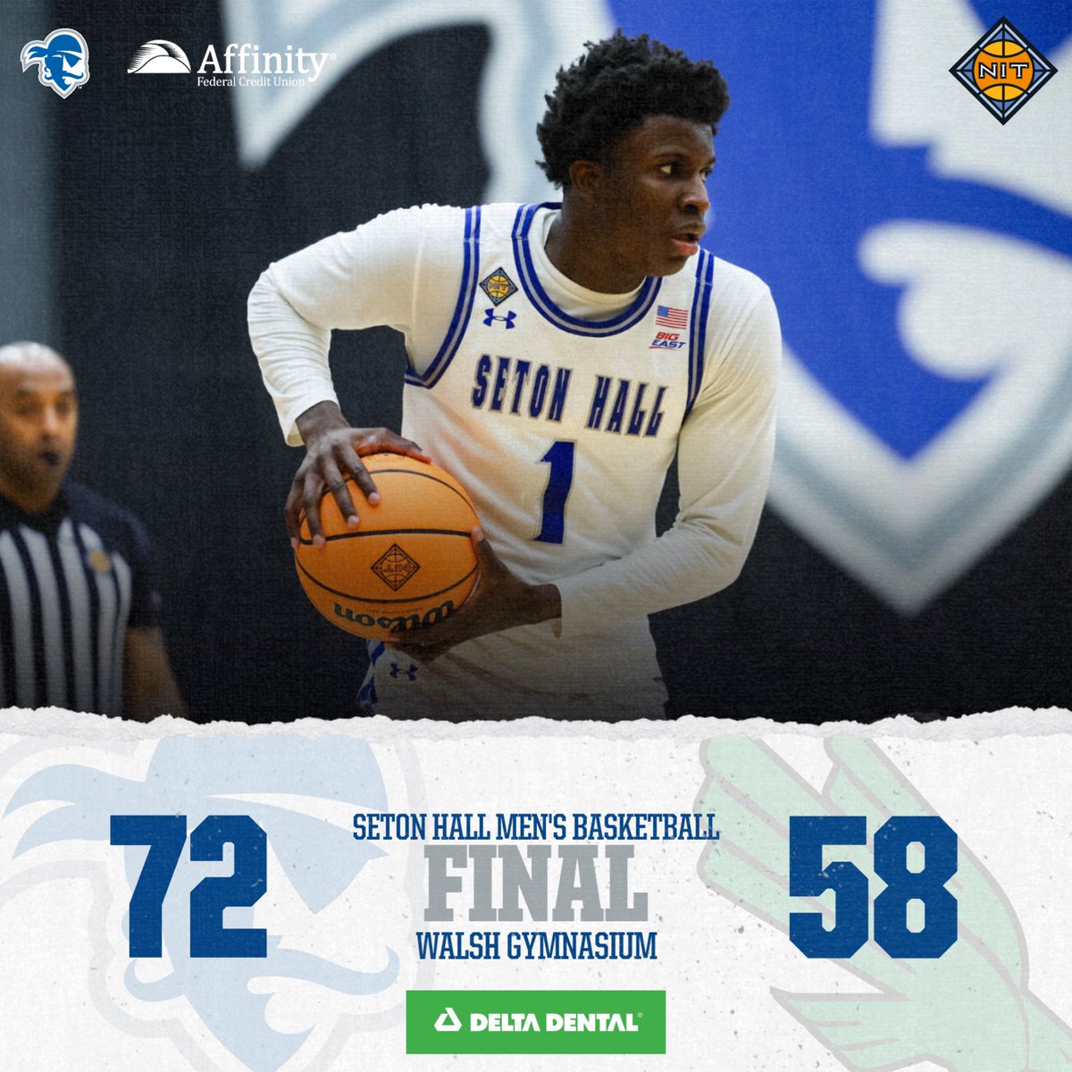 Another one down‼️ We appreciate the Walsh crowd so much 💪 #HALLin 🔵⚪️ | @DeltaDentalNJCT