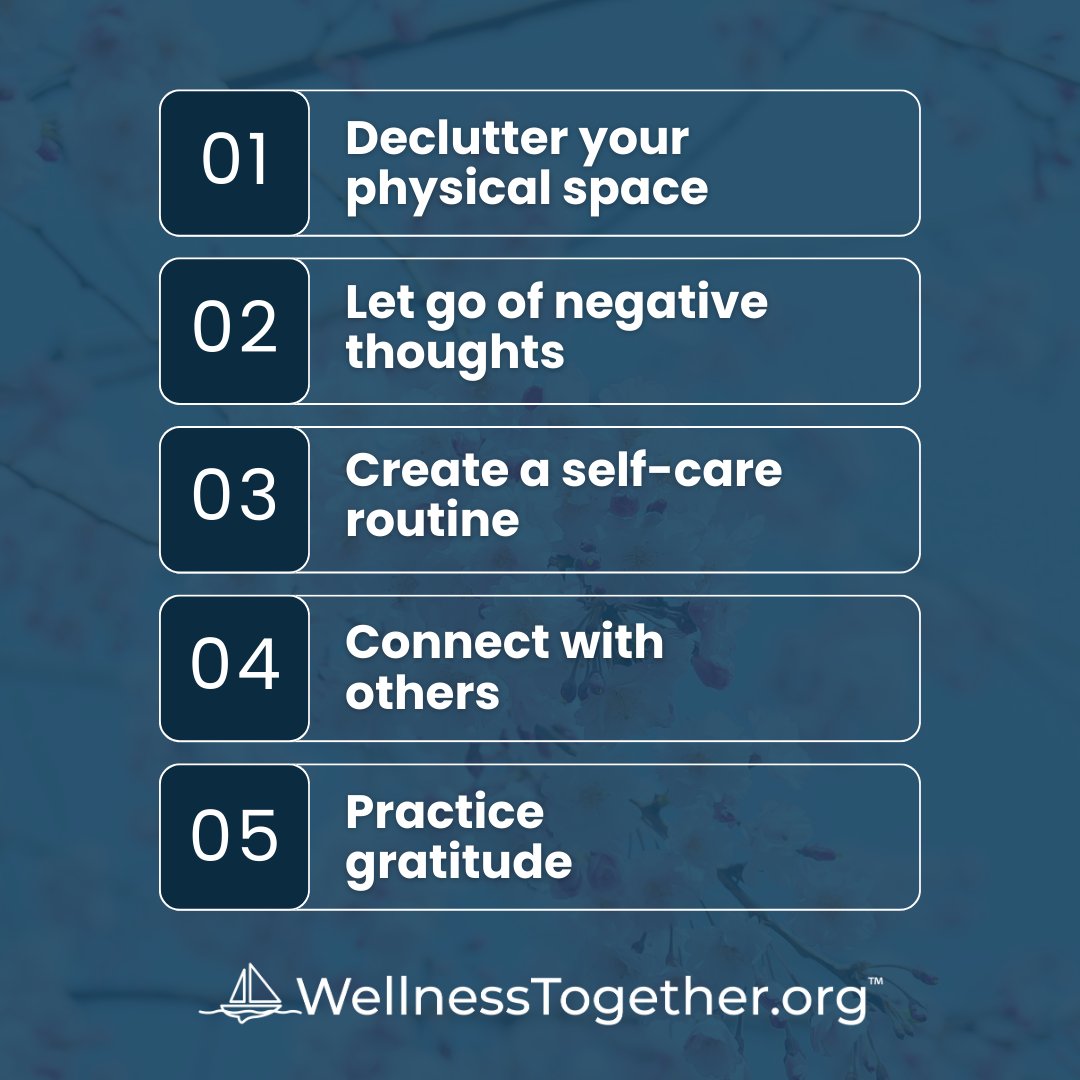 Spring cleaning goes beyond simply organizing your surroundings; it serves as an opportunity to enhance your mental well-being and overall wellness.

#WellnessTogether #Spring #SchoolMentalHealth #MentalHealthAwareness #MentalHealth #StudentMentalHealth