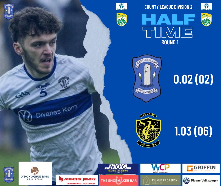 The visitors lead at the break in a low scoring affair.
Half time:
Desmonds 0.2 (2)
<a href="/EmmetsCLG/">Listowel Emmets GAA</a> 1.3 (6)
#nadeasmúnaighabú #onedesmonds
<a href="/radiokerrysport/">Radio Kerry Sport</a> <a href="/Kerry_Official/">Kerry GAA</a>