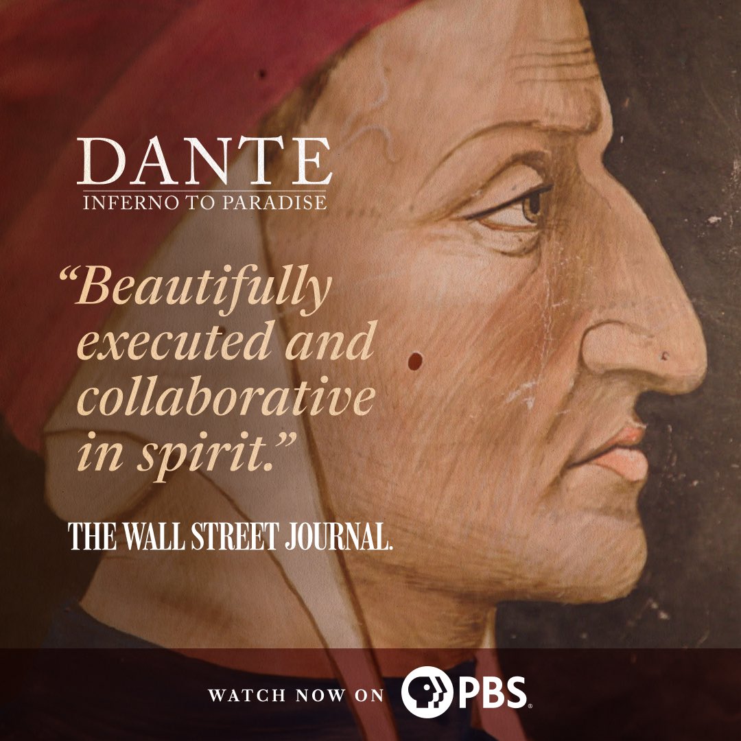 'Beautifully executed.' - @WSJ @RicBurnsFilms unprecedented two-part film on the work and legacy of the great 14th-century Florentine poet, Dante Alighieri, and the masterpiece he left behind, The Divine Comedy, is now streaming on PBS. Watch now: pbs.org/show/dante-inf…