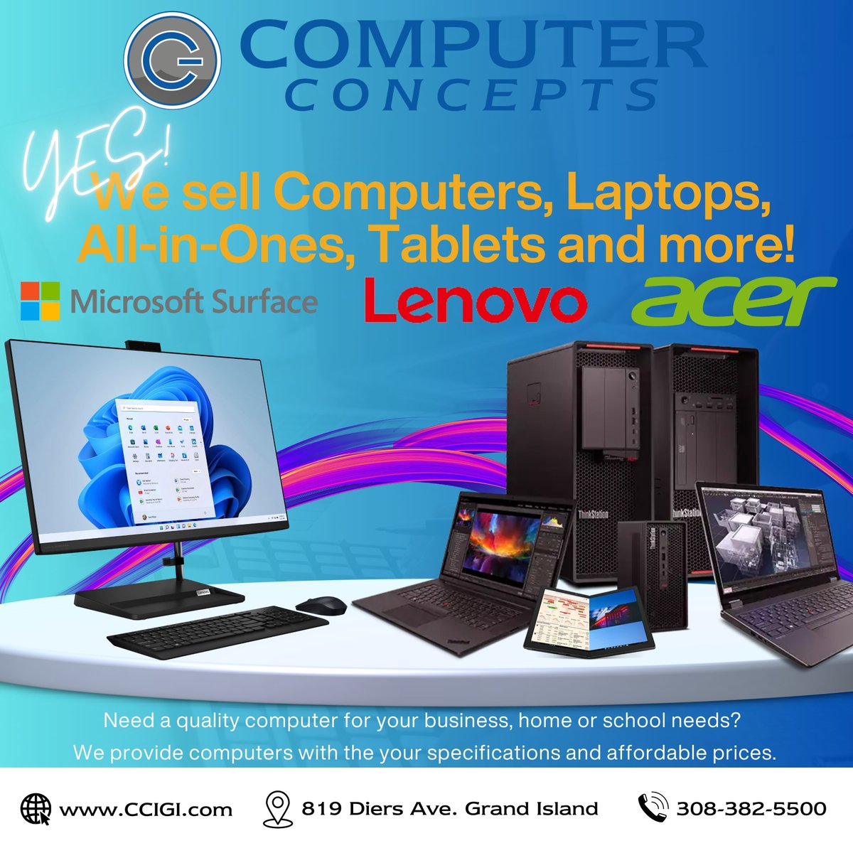 ComputerConcept's tweet image. Do we sell computers?  YES!  We are your local store for all things technology!  Stop in today at 819 N. Diers Avenue in Grand Island or call us at 308.382.5500.