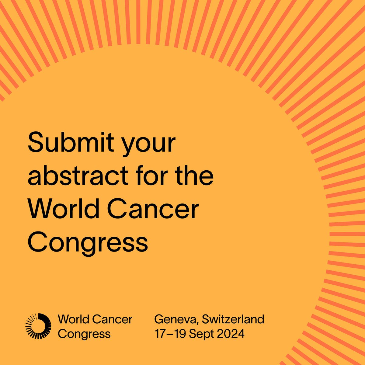 Submit your abstract for the 2024 #WorldCancerCongress! The Congress will convene in Geneva in September, and give the global cancer community the chance to discuss innovations, and exchange ideas on equity and sustainability in cancer care. ➡️ bit.ly/3vbntmq #WCC2024