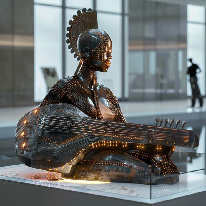 Behold 'The Digital Griot,' our vision for the storyteller of the future, melded in ancient bronze, yet pulsing with the energy of the digital age. What tales would you want it to tell? Share your thoughts below. #ImagineTheFuture #AfricanFuture #FutureWork #NextGenBronzes