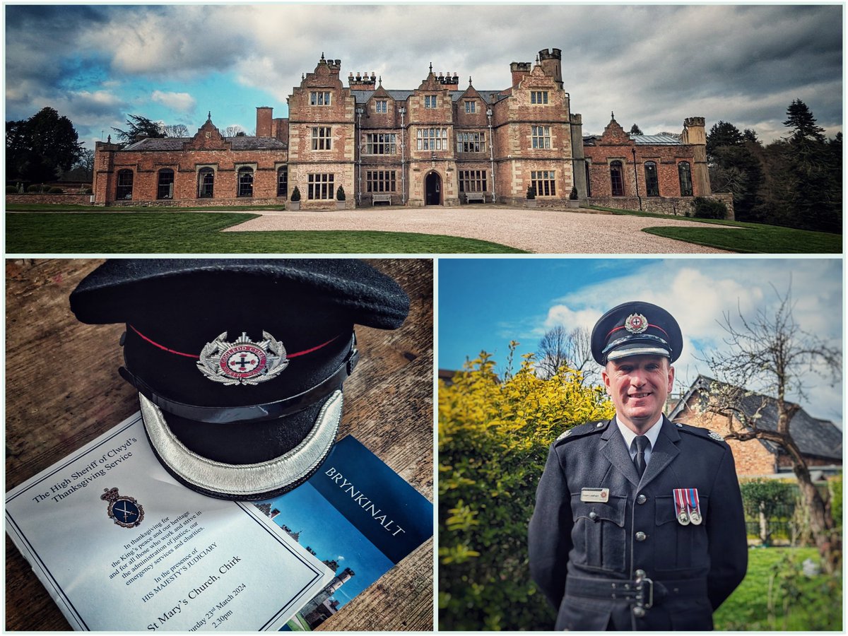 AdLeatham's tweet photo. A pleasure to represent @NorthWalesFire today at the @hsclwyd's Thanksgiving Service. Giving thanks to the Judiciary, Emergency Services and Volunteers at the heart of our communities. A wonderful service in St Mary's, Chirk followed by a reception in the stunning Brynkinalt Hall https://t.co/MRkqhN1ZZK