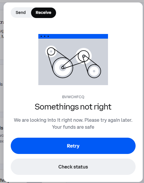 wolfhoundjesse's tweet photo. @CoinbaseSupport I've been watching the status for three days, and in spite of All Systems Operational, I still have: https://t.co/UsPoXm1nOM