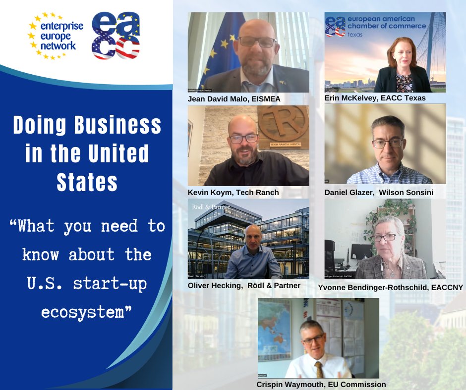🤝Thanks to all who joined our 2nd 'Doing Business in the United States' webinar with #EEN! Missed the live session? Watch it here: ow.ly/S8jv50R0ptl 🗓️ Save the date: April 18th for 'Tax Considerations for International Companies in the US'.