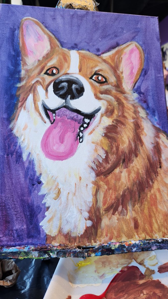 Paint & Pups @pgjdogbar 

I think I got a good likeness of Clemmie