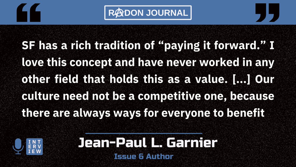 This week we interviewed the exceptional @JPLGarnier, @space_books owner, @sfpoetry editor, award-winning poet, @WorldsofIF re-launcher, and supporter of worldwide SF efforts Read: radonjournal.com/interviews Anyone in the SF scene won't want to miss this interview