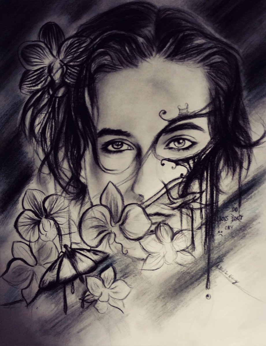 ManeskinRose's tweet photo. Portrait of Damiano which I started to draw beforey eye surgery..
I know it's a bit dark..
I call it Rain.
Because I hope that every storm passes away one day and flowers start to grow thanks to it..
@daviddamiano99 @thisismaneskin #matwt #maneskin #art #damianodavid https://t.co/l2M4IlhRR4