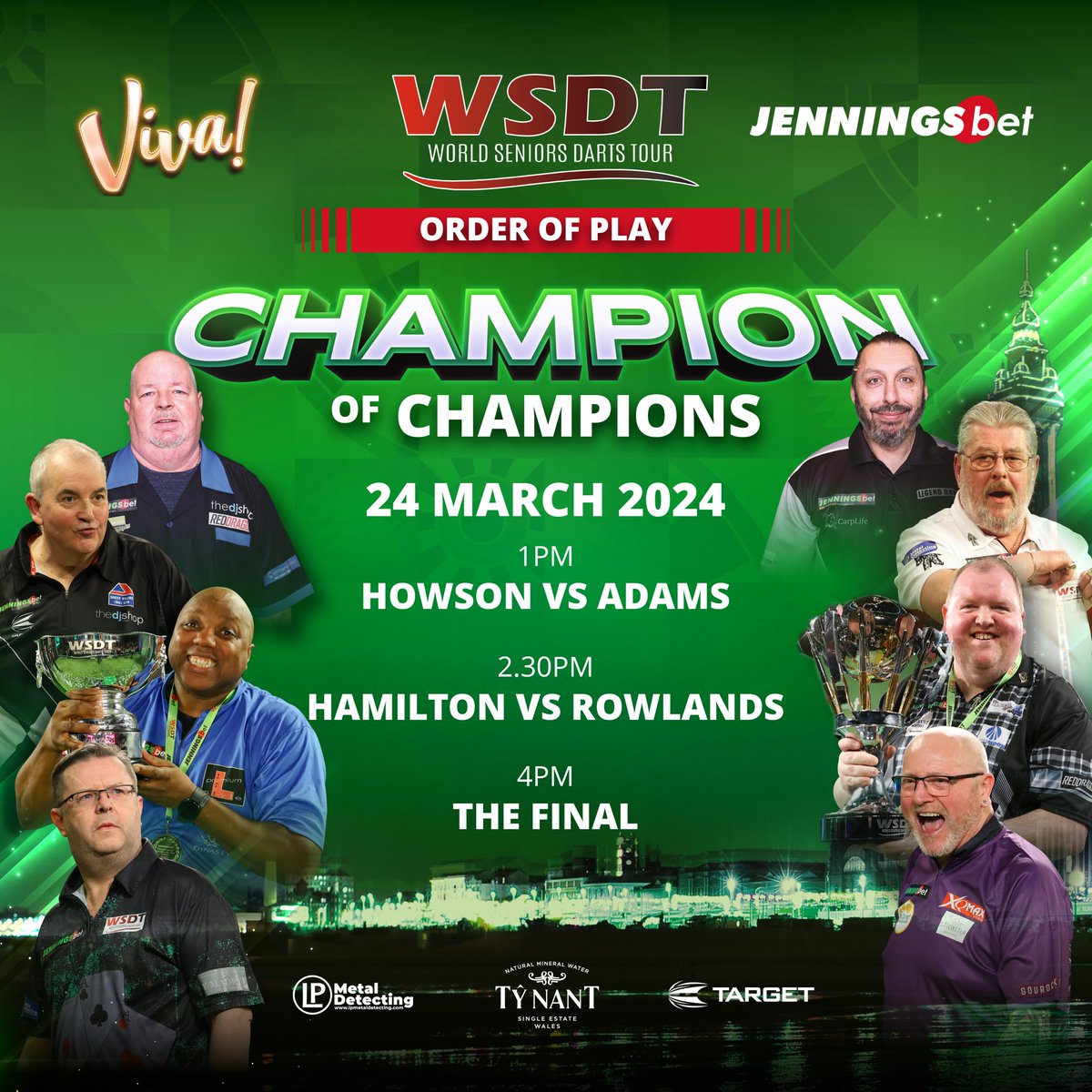 The Semi-Final line up of the @jenningsbetinfo Champion of Champions 🎯 Richie Howson battles Martin Adams whilst Andy Hamilton will take on Richard-Eirig Rowlands LIVE from 1pm on the @BBCRedButton, @BBCSport and @BBCiPlayer