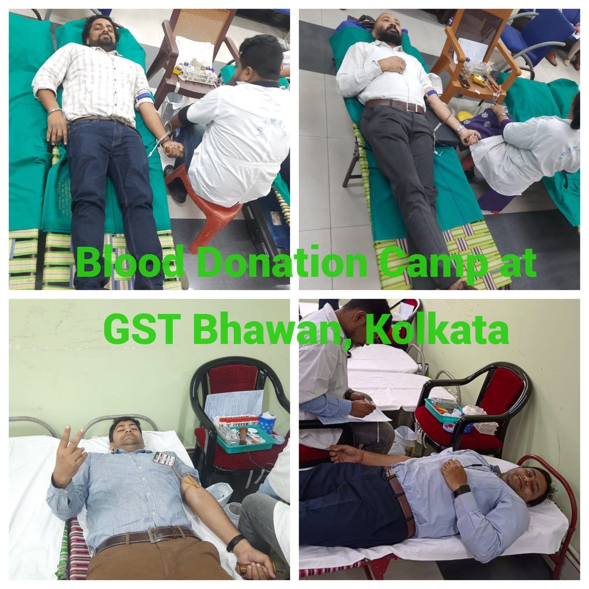 sgaiceia's tweet photo. #Justice4Abhijat. @narendramodi @PMOIndia @nsitharaman @FinMinIndia @mppchaudhary @cbic_india @cgstluckzone  Blood Donation Camp was organized on 20.03.2024 at GST Bhawan, Kolkata during protest. Our members donated blood wearing Black badges & demanding Justice for Abhijat Srivastava.