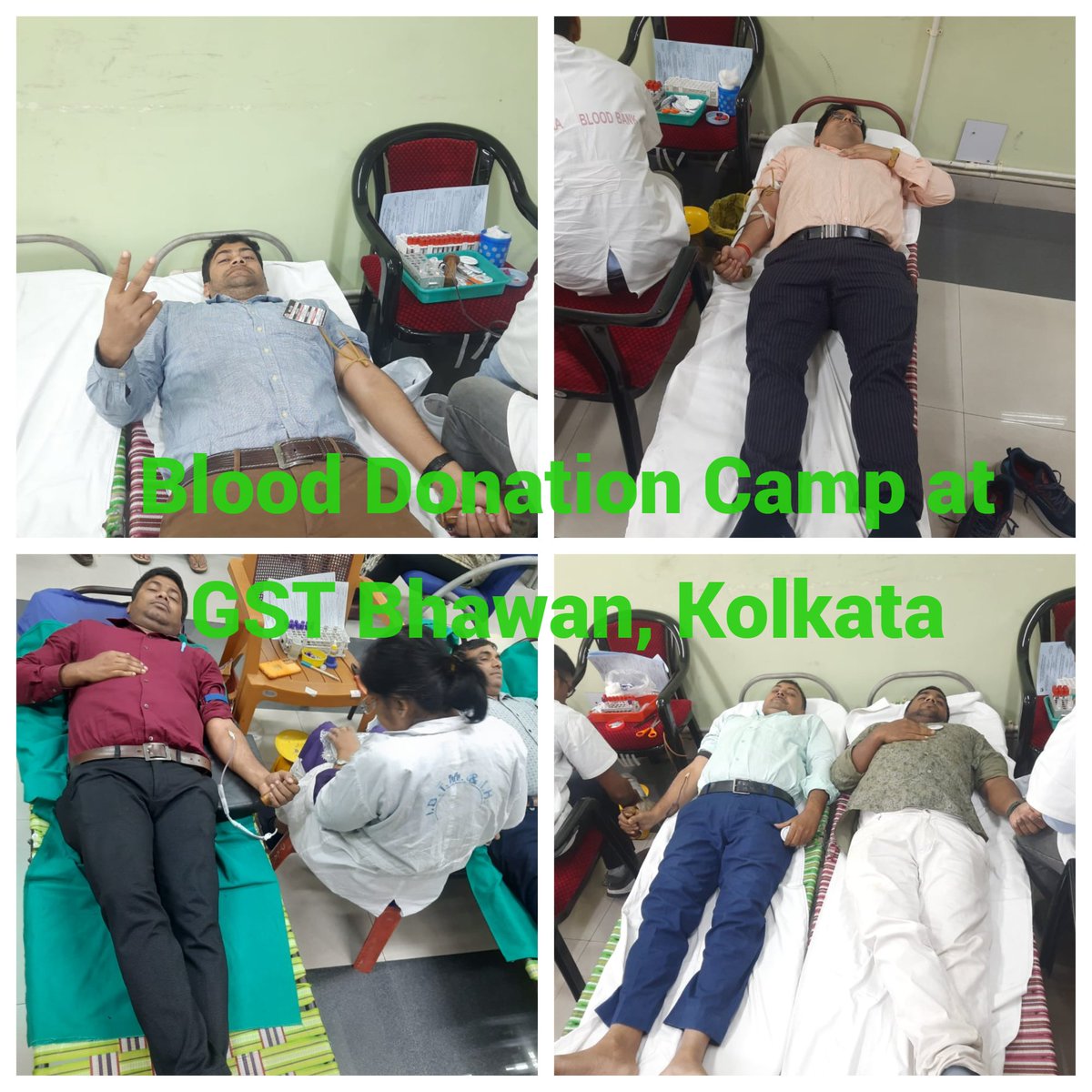 #Justice4Abhijat. @narendramodi @PMOIndia @nsitharaman @FinMinIndia @mppchaudhary @cbic_india @cgstluckzone Blood Donation Camp was organized on 20.03.2024 at GST Bhawan, Kolkata during protest. Our members donated blood wearing Black badges & demanding Justice for Abhijat…